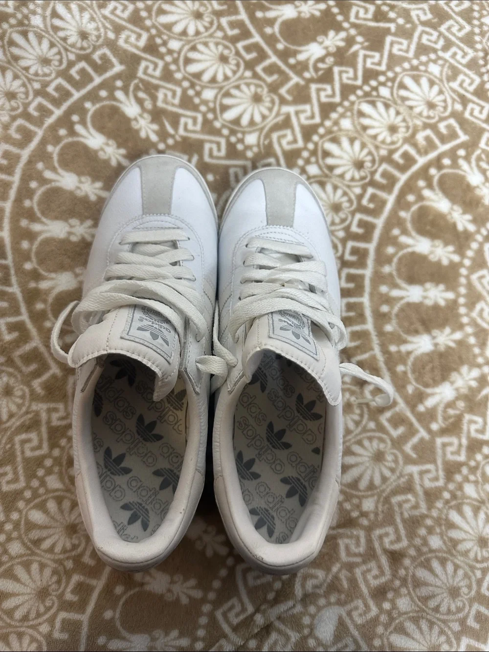 adidas Samoa White and Light Gray Low-Profile Retro Sneaker